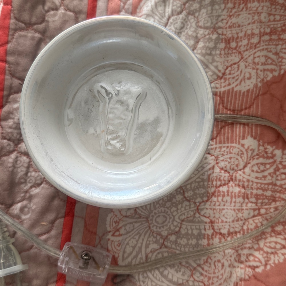 White Ceramic Bowl with Cord
